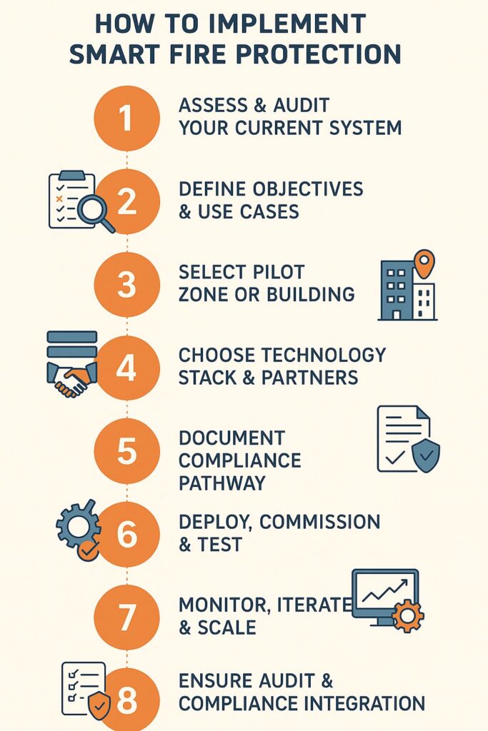 How to Implement Smart Fire Protection Infographic