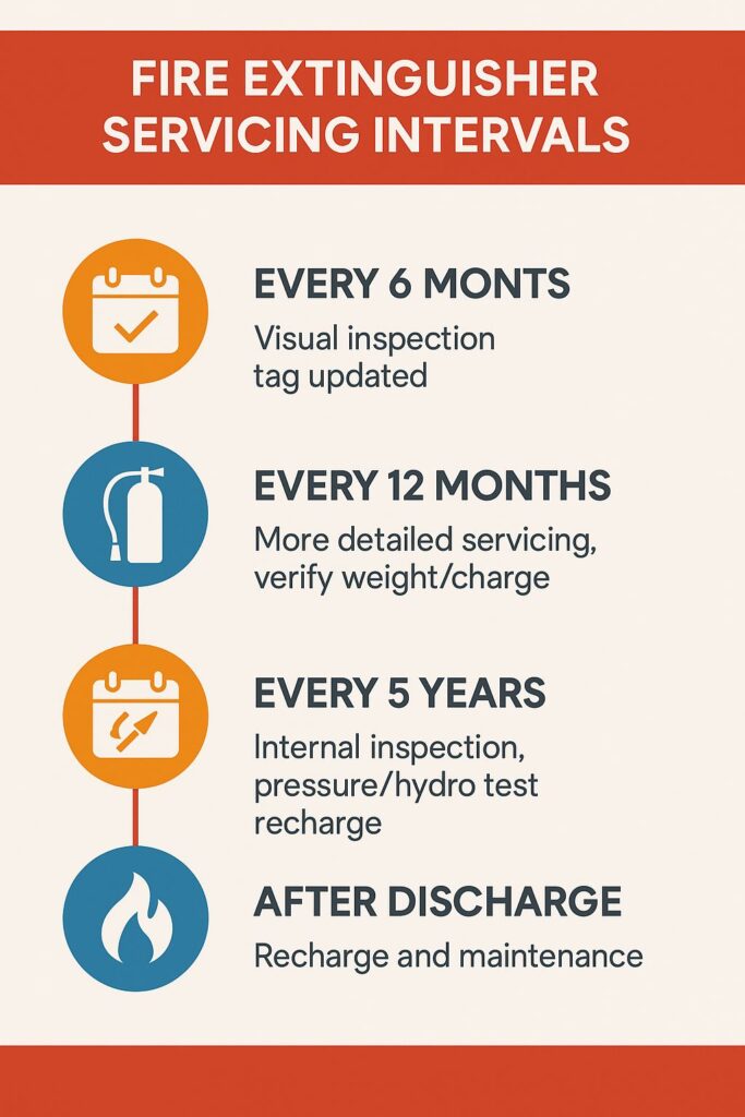 Fire Extinguisher Servicing Intervals Infographic